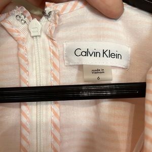 Calvin Klein Pink Pinstriped Dress